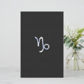 スネークスキン上のクロームのような山羊座〔占星術の〕十二宮図シンボル 便箋 (スタンド正面)