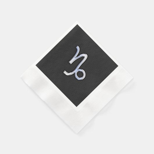 スネークスキン上のクロームのような山羊座〔占星術の〕十二宮図シンボル 縁ありカクテルナプキン (角)