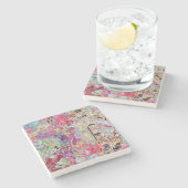 スネークスキン大理石コースターはっきりした鮮やか ストーンコースター (横)