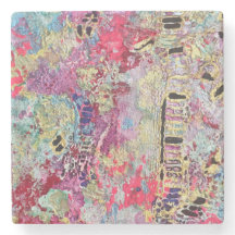 スネークスキン大理石コースターはっきりした鮮やか