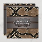 スネークスキン誕生日パーティー 招待状 (正面/裏面)