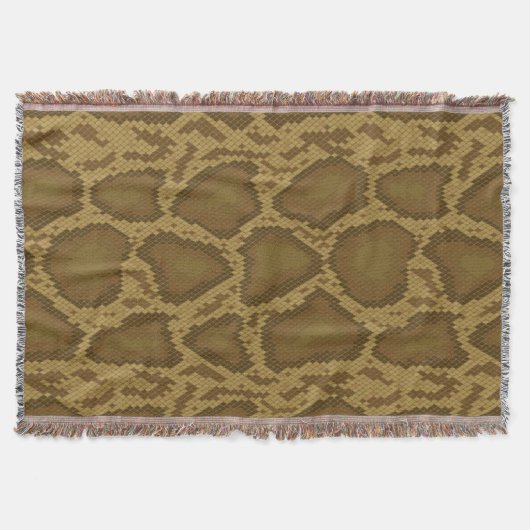 スネークスキン、ハ虫類パターン スローブランケット (正面)