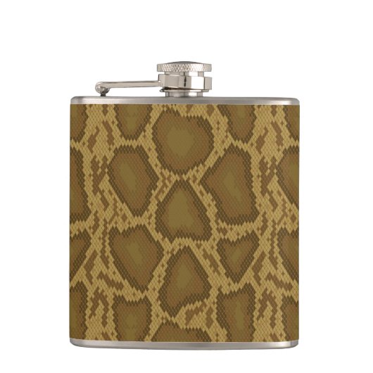 スネークスキン、ハ虫類パターン フラスク (正面)