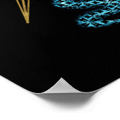 スネークスピリチュアルウォールアートスターズ金ゴールドブルーブラック ポスター (角)