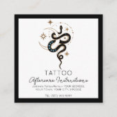 スネークタトゥーアフターケアのスタイリッシュ指示 スクエア名刺 (正面)