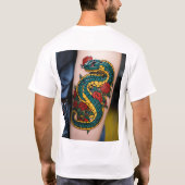 「スネークタトゥーハンドTシャツ Tシャツ (裏面)