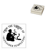 スネークチャーマーとコブラ ラウンド ライブラリーブック 名前 ラバースタンプ (押印)