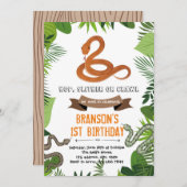 スネークテーマパーティーの招待 招待状 (正面/裏面)