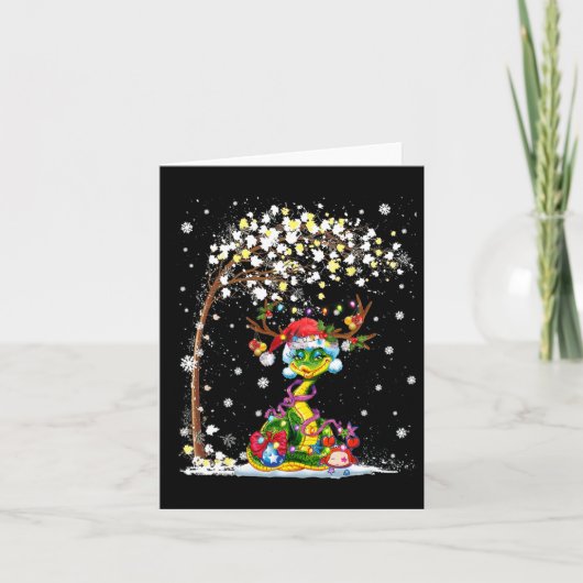 スネークトナディアハットサンタクリスマスツリーおもしろいクリスマス カード (正面)