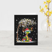 スネークトナディアハットサンタクリスマスツリーおもしろいクリスマス カード (黄色い花)