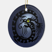 スネークドラゴンブラックブルートパーズ、パープルアメジスト セラミックオーナメント (左)