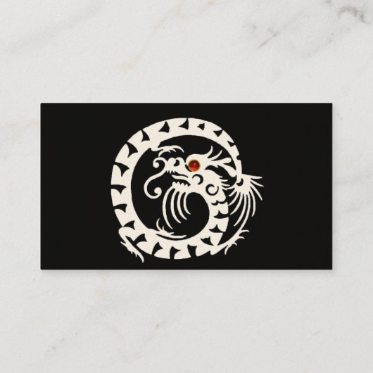 スネークドラゴンレッドルビー白黒紫ファンタジー 名刺 (裏面)