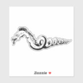 スネークドラゴンヴィンテージ魔法の生き物イラストレーション シール (シート)