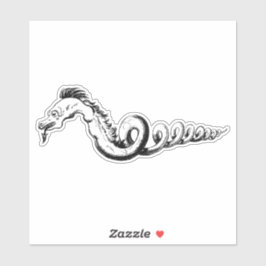 スネークドラゴンヴィンテージ魔法の生き物イラストレーション シール