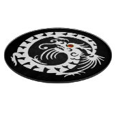 スネークドラゴン，黒，白，赤ルビー カッティングボード (角)