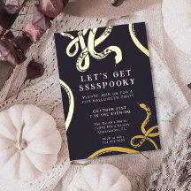 スネークハロウィン不気味フォイル招待状