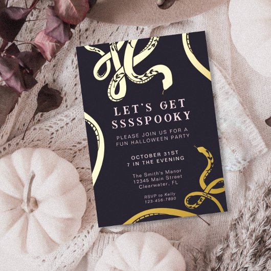 スネークハロウィン不気味フォイル招待状 箔招待状