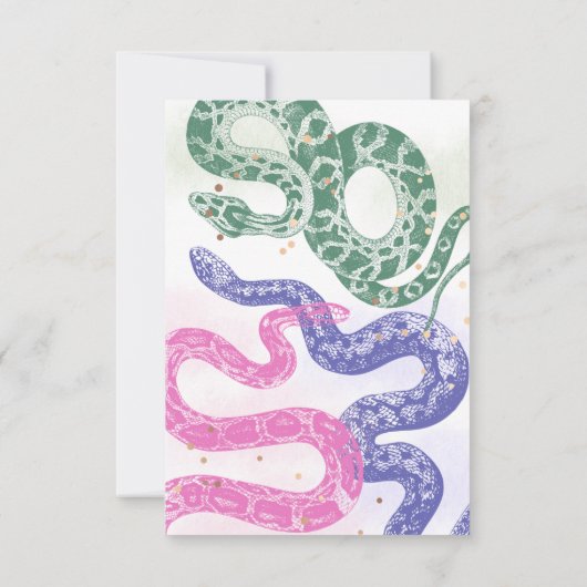 スネークバースデーパーティーサンキューカード サンキューカード (裏面)