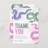 スネークバースデーパーティーサンキューカード サンキューカード (正面/裏面)