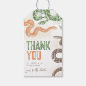 スネークバースデーパーティーメッセージカード ギフトタグ (正面)