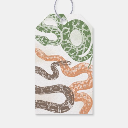 スネークバースデーパーティーメッセージカード ギフトタグ (裏面)