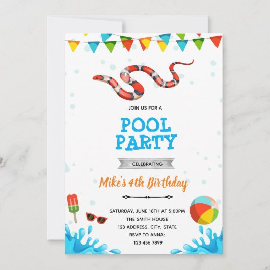スネークビーチプールパーティー 招待状 (正面)