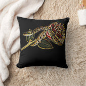 スネークピローボールパイソンとバラ クッション (ブランケット)