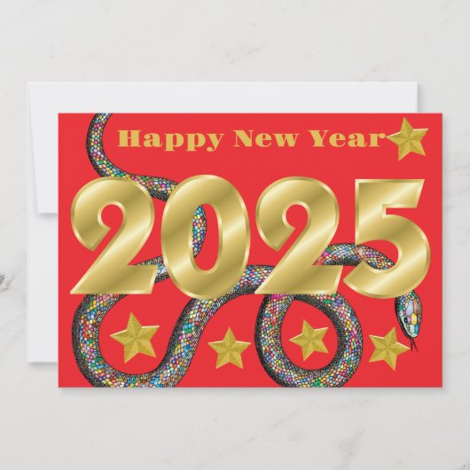 スネークフラットカードの2025年happy (正面)