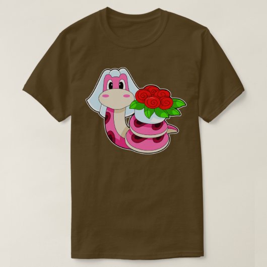 スネークブライド結婚フラワーズ Tシャツ (デザイン正面)