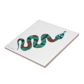 スネークブラウンとティール(緑がかった色)プリントシルエット タイル (側面)