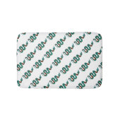 スネークブラウンとティール(緑がかった色)プリントシルエット バスマット (正面)