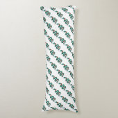 スネークブラウンとティール（緑がかった色）プリントシルエット ボディピロー (正面縦)