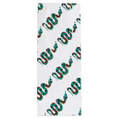 スネークブラウンとティール（緑がかった色）プリントシルエット ワインギフトバッグ (裏面)