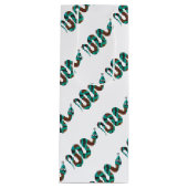 スネークブラウンとティール（緑がかった色）プリントシルエット ワインギフトバッグ (正面)