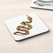 スネークブラウンと金ゴールドシルエット コースター (左側)