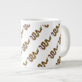 スネークブラウンと金ゴールドシルエット ジャンボコーヒーマグカップ (正面右)