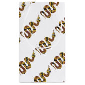 スネークブラウンと金ゴールドシルエット スモールペーパーバッグ (裏面)