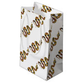スネークブラウンと金ゴールドシルエット スモールペーパーバッグ (裏面アングル)