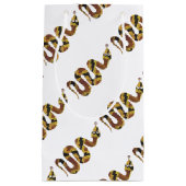 スネークブラウンと金ゴールドシルエット スモールペーパーバッグ (正面)