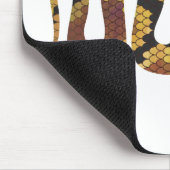 スネークブラウンと金ゴールドシルエット マウスパッド (コーナー)