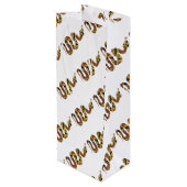 スネークブラウンと金ゴールドシルエット ワインギフトバッグ (裏面アングル)