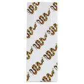 スネークブラウンと金ゴールドシルエット ワインギフトバッグ (正面)