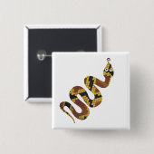 スネークブラウンと金ゴールドシルエット 缶バッジ (正面&裏面)