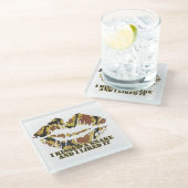 スネークブラウンと金ゴールドプリントにキス ガラスコースター (アングル)