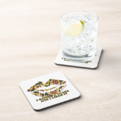 スネークブラウンと金ゴールドプリントにキス コースター (右側)
