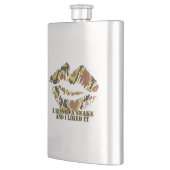 スネークブラウンと金ゴールドプリントにキス フラスク (左)