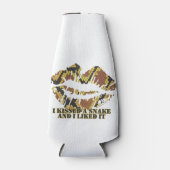 スネークブラウンと金ゴールドプリントにキス ボトルクーラー (正面)