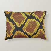スネークブラウンと金ゴールドプリント アクセントクッション (正面)