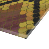 スネークブラウンと金ゴールドプリント カッティングボード (角)