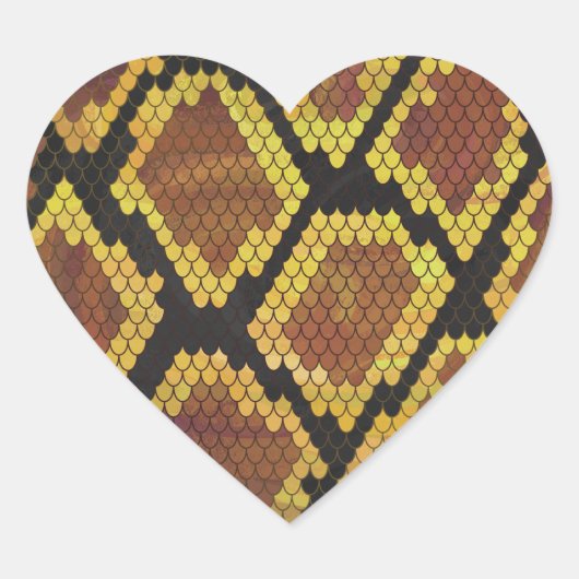 スネークブラウンと金ゴールドプリント ハートシール (正面)